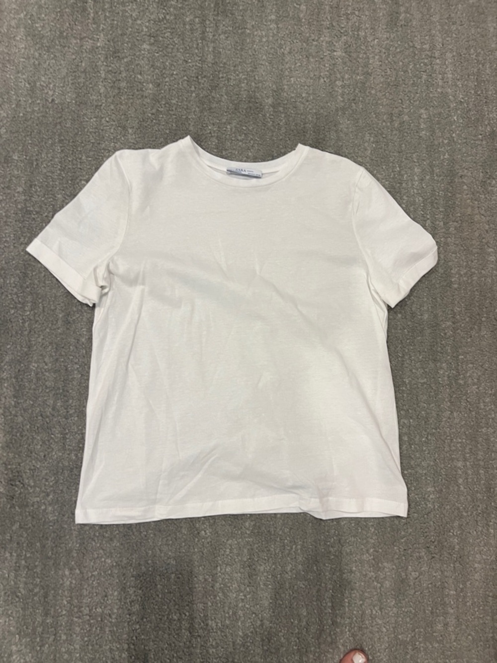 Zara White Women's Crewneck Tee